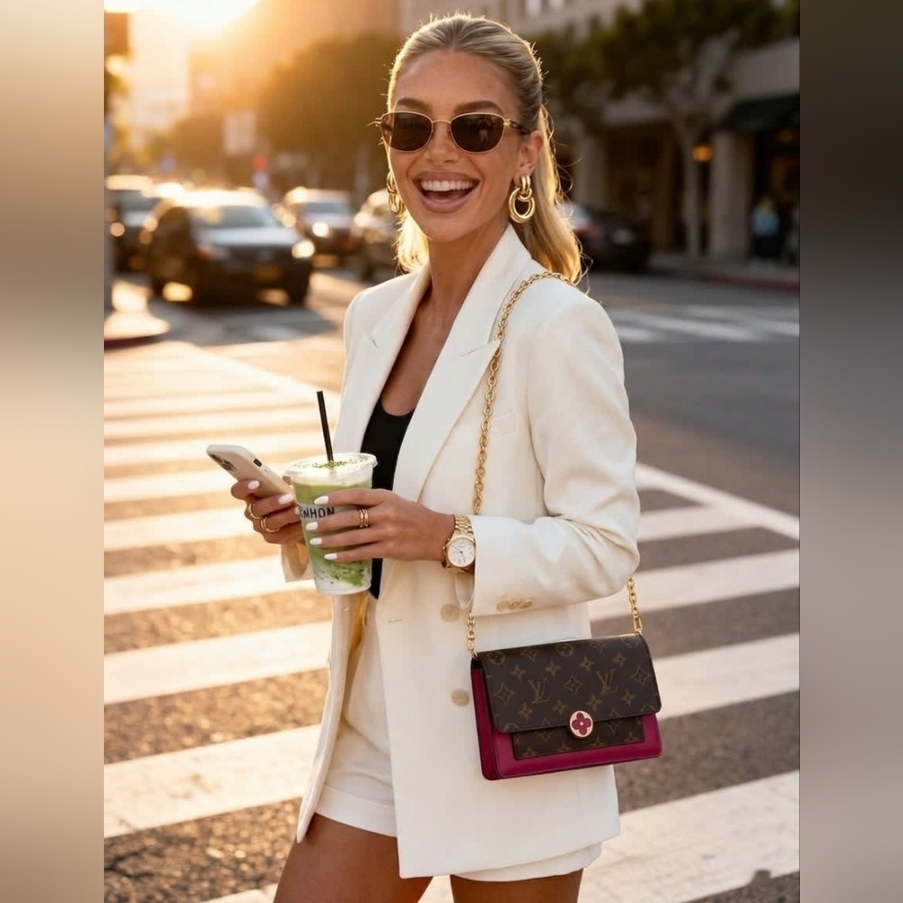 Louis Vuitton Flore Chain Wallet Monogram Fuchsia Pink Crossbody Clutch 2020 - Picture 5 of 17